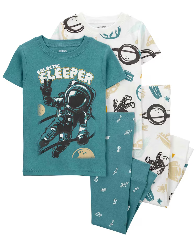 Pijama longo bebê 4 peças galactic sleeper multicor |