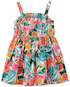 Vestido infantil floral em regata multicor |